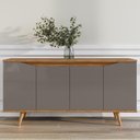 Ver imagem 6 de Buffet Aparador 160cm 4 Portas Pé Madeira Lady Cinza/cedro C14 - Mpozenato