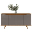 Ver imagem 5 de Buffet Aparador 160cm 4 Portas Pé Madeira Lady Cinza/cedro C14 - Mpozenato