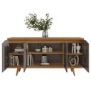 Ver imagem 7 de Buffet Aparador 160cm 4 Portas Pé Madeira Lady Cinza/cedro C14 - Mpozenato