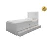 Cama Baú Larissa 0,88 com Auxiliar Framar em MDF Branco - 4