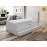 Cama Baú Larissa 0,88 com Auxiliar Framar em MDF Branco - 2