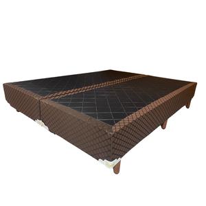 Base Box King Somier para Colchao Marrom 193x203 Altura 25cm + Pés