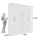 Ver imagem 4 de Guarda Roupa Arizona 6 Portas com Pés - Móveis Tcil