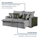 Ver imagem 7 de Sofa Cama Retratil Verona 200cm Kc Rei de Casa Linho Cinza/Verde