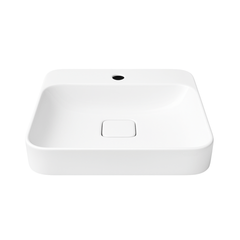Cuba para Banheiro Badenza Blenda de Sobrepor Quadrada com Mesa e Furo 38x38cm Branco