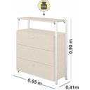 Ver imagem 2 de Cômoda Metalic Off White/branco 3 Gavetas - Móveis Estrela