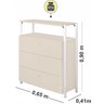 Cômoda Metalic Off White/branco 3 Gavetas - Móveis Estrela - 2