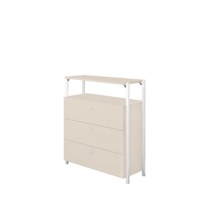 Cômoda Metalic Off White/branco 3 Gavetas - Móveis Estrela