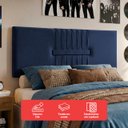 Ver imagem 4 de Cabeceira Painel Estofada Nevada Suede Azul Casal 1,40m para Cama Box