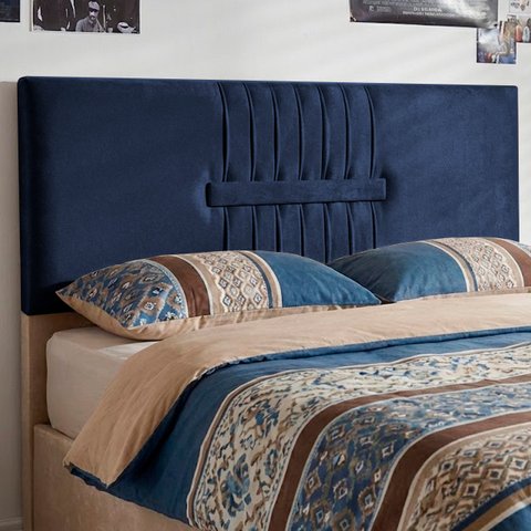 Cabeceira Painel Estofada Nevada Suede Azul Casal 1,40m para Cama Box