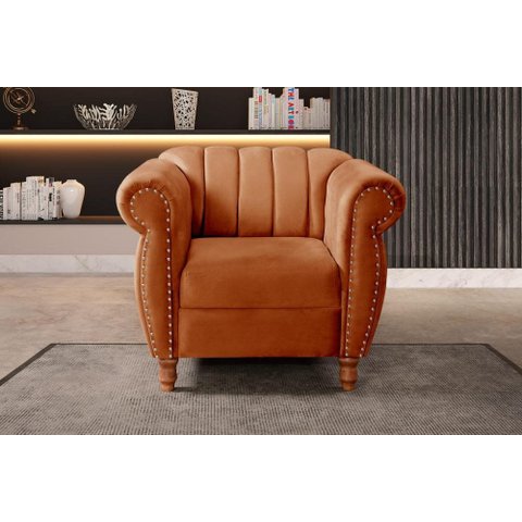 Poltrona Realeza Cor:Veludo Terracota 400