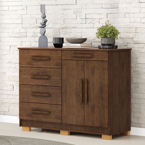 Cômoda Quarto 122cm com 2 Portas Sapateira Vitória Imbuia V01 - D’Rossi