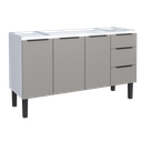 Ver imagem 1 de Gabinete Armário Cozinha Jupter 1.50 Mt 100% Aço Galvanizado P/ Pia -Balção 150 cm -3 Portas- 3 Gave