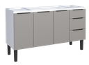 Ver imagem 1 de Gabinete Armário Cozinha Jupter 1.50 Mt 100% Aço Galvanizado P/ Pia -Balção 150 cm -3 Portas- 3 Gave