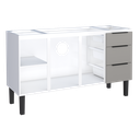 Ver imagem 4 de Gabinete Armário Cozinha Jupter 1.50 Mt 100% Aço Galvanizado P/ Pia -Balção 150 cm -3 Portas- 3 Gave