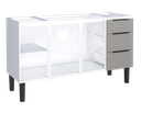 Ver imagem 4 de Gabinete Armário Cozinha Jupter 1.50 Mt 100% Aço Galvanizado P/ Pia -Balção 150 cm -3 Portas- 3 Gave