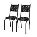 Ver imagem 2 de Kit 2 Cadeiras de Jantar 258 Sf Aço Tubular Assento Sintético Preto Floral Movelpolo