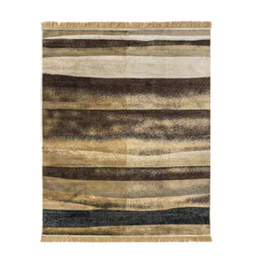 Tapete Belga Moderno 1,40 x 2,00 Listras Marrom Preto Bege Buchara - 1