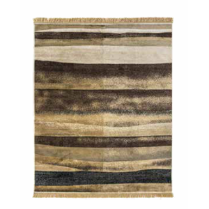 Tapete Belga Moderno 1,40 x 2,00 Listras Marrom Preto Bege Buchara