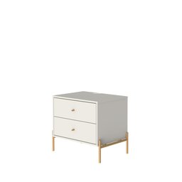 Mesa de Cabeceira 2 Gavetas Jasper Off White - 2