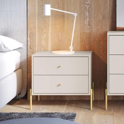 Mesa de Cabeceira 2 Gavetas Jasper Off White - 1