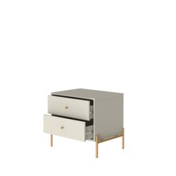 Mesa de Cabeceira 2 Gavetas Jasper Off White - 4