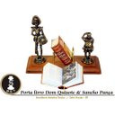 Ver imagem 2 de Porta Livros Dom Quixote e Sancho Pança em Latão com Mini Obra Completa Sat