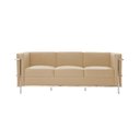 Ver imagem 2 de Sofá Le Corbusier 3 Lugares Couro Sintético Linha Premium Design Atemporal Sala Moderna Luxo - Bege