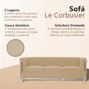 Ver imagem 3 de Sofá Le Corbusier 3 Lugares Couro Sintético Linha Premium Design Atemporal Sala Moderna Luxo - Bege