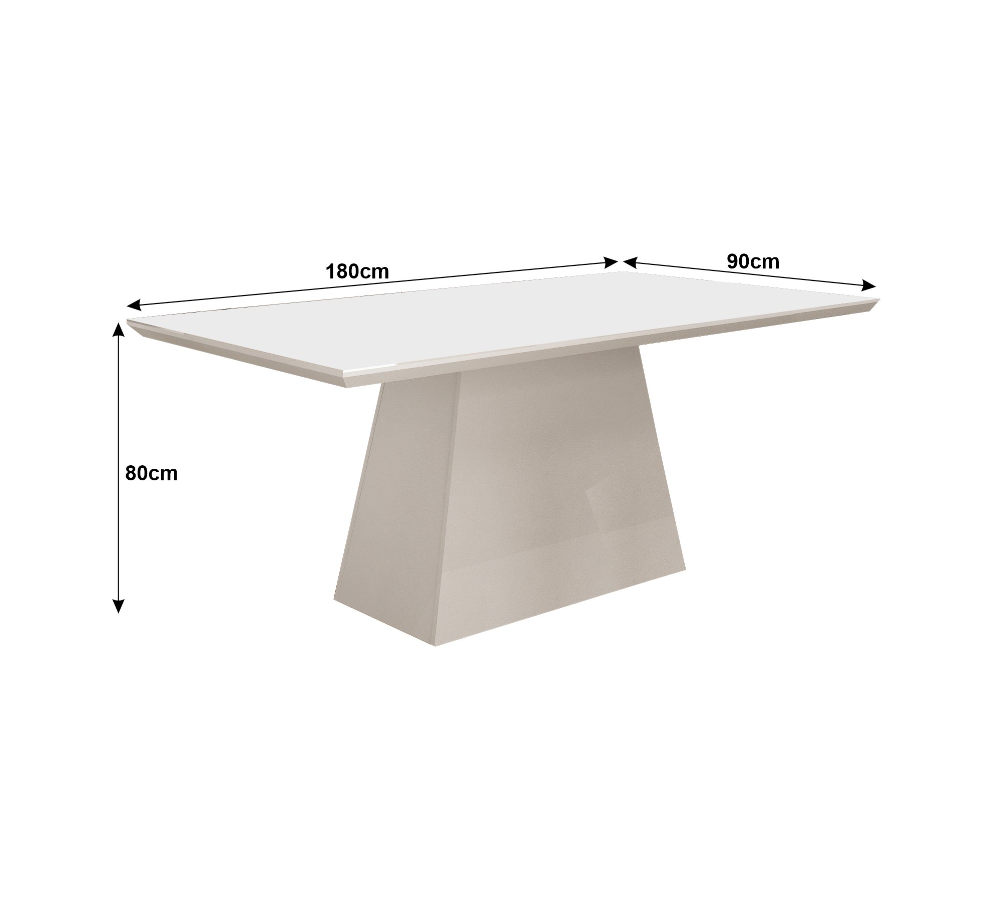 Mesa de Jantar Retangular Tampo MDF/Vidro 180cm Pampulha Leifer - 2