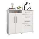 Ver imagem 4 de Cômoda com 4 Gavetas 2 Portas Nugel Branco