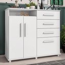 Ver imagem 1 de Cômoda com 4 Gavetas 2 Portas Nugel Branco