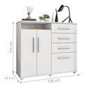 Ver imagem 2 de Cômoda com 4 Gavetas 2 Portas Nugel Branco