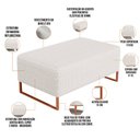 Ver imagem 3 de Puff Decorativo Sala de Estar Cléo 90cm Base de Ferro Cobre W01 Bouclê Cru - Lyam Decor