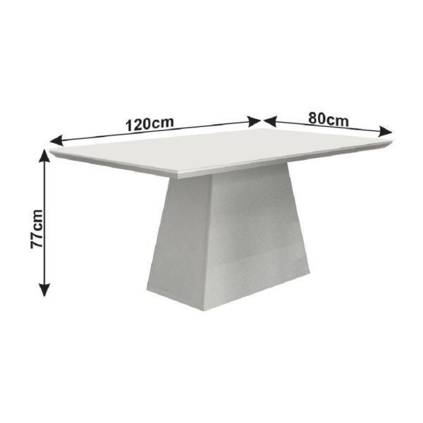 Mesa De Jantar Retangular Tampo Mdf Vidro 120cm Pampulha Leifer Madeiramadeira