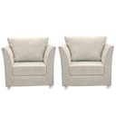 Ver imagem 1 de Kit 02 Poltronas Decorativa para Sala e Quarto Lisboa Suede Bege