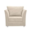 Ver imagem 4 de Kit 02 Poltronas Decorativa para Sala e Quarto Lisboa Suede Bege