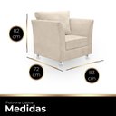 Ver imagem 3 de Kit 02 Poltronas Decorativa para Sala e Quarto Lisboa Suede Bege
