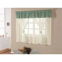 Ver imagem 1 de Cortina para Cozinha Decorada com Bandô e Pedraria Denver Verde