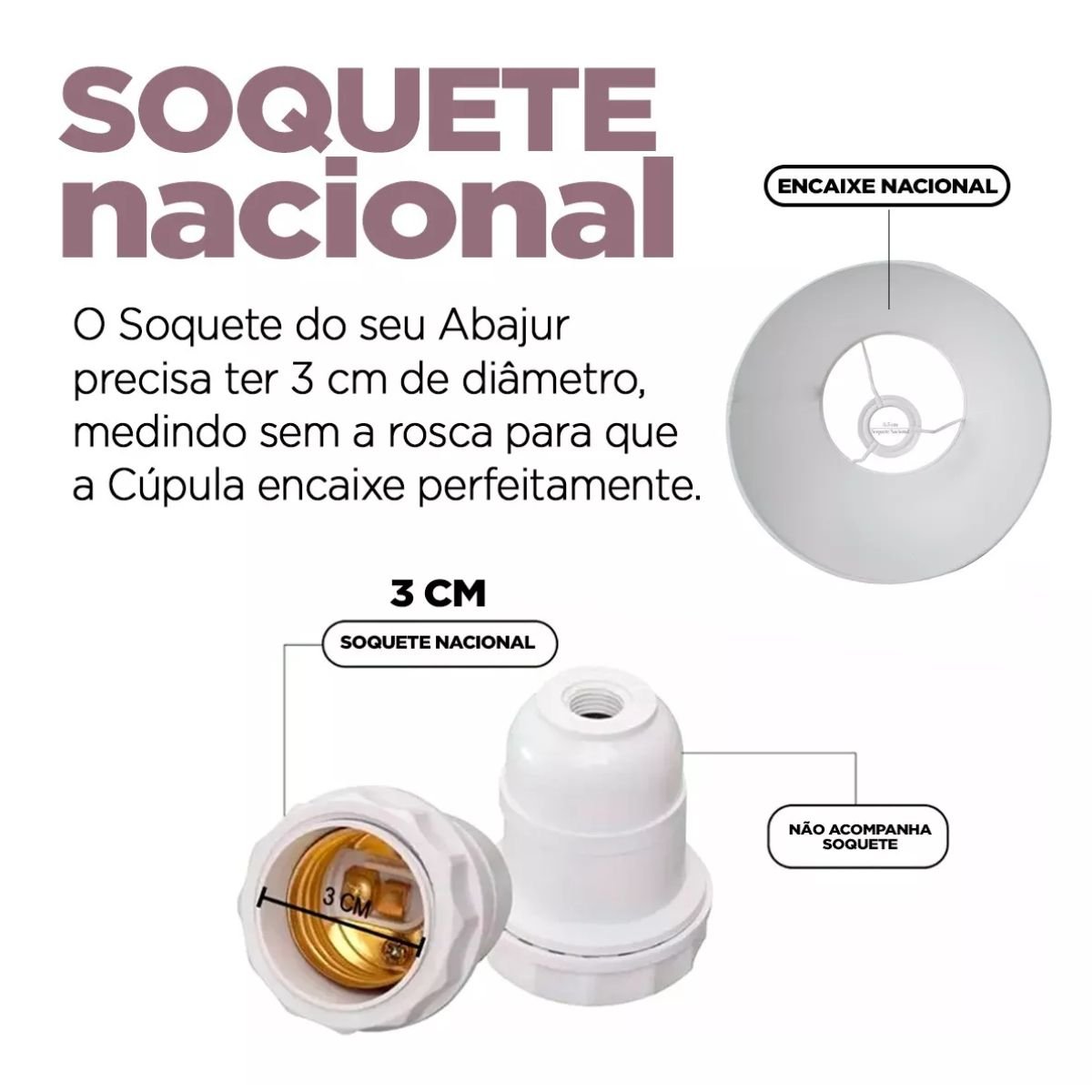 Cúpula de Algodão para Abajur 20a - Bege - 4