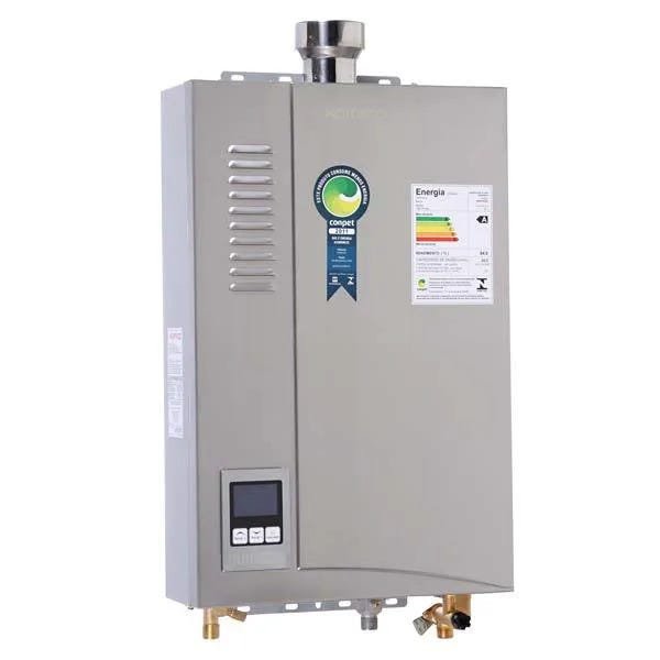 Aquecedor de água a gás Komeco KO 22DI GN - 20,5 litros/min - Inox