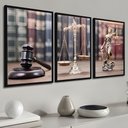 Ver imagem 3 de Kit 3 Quadros Justiça Advocacia 40x60 Moldura:preta