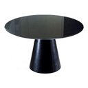 Ver imagem 1 de Mesa de Jantar Cone 70cm Laqueada e Vidro 4 Mm Preto
