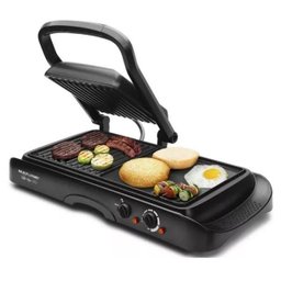 Chapa Grill Eletrico 2 Em 1 com Coletor De Gordura 127v Preto Multilaser - 1