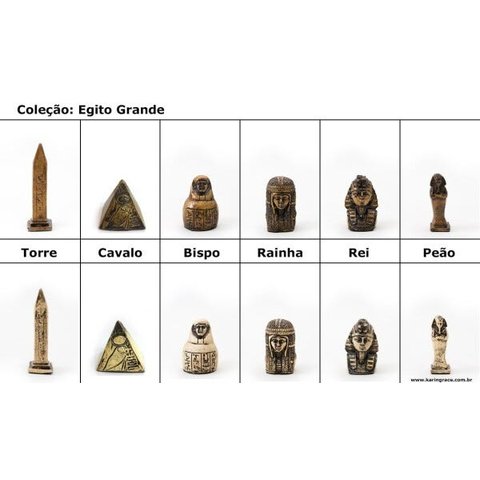 Peças de Xadrez em Resina - Coleção Egito