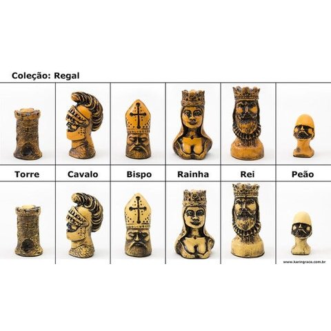 Peças de Xadrez em Resina - Coleção Regal