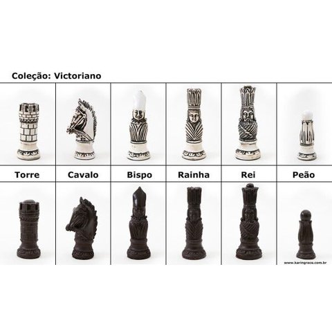 Peças de Xadrez em Resina - Coleção Victoriano