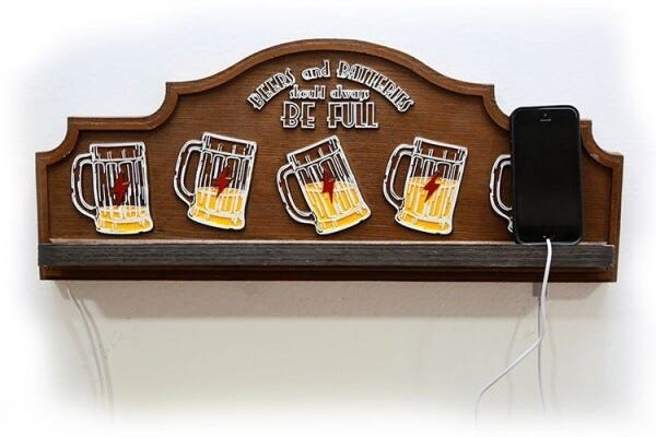 Placa Carregador de Celulares 5 Entradas Beers And Batteries - 1