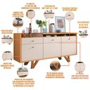 Ver imagem 3 de Aparador Buffet Bar para Sala 02 Portas 02 Gavetas Valentim B01 Cinamomo Off White - Lyam Decor