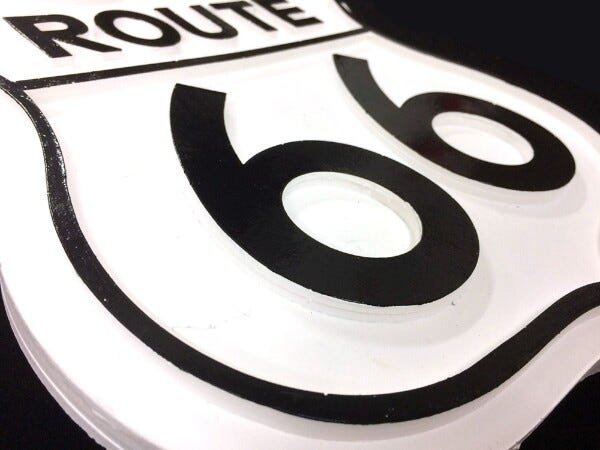 Porta-Chaves Decorativo - Rota 66 - Branco - 3